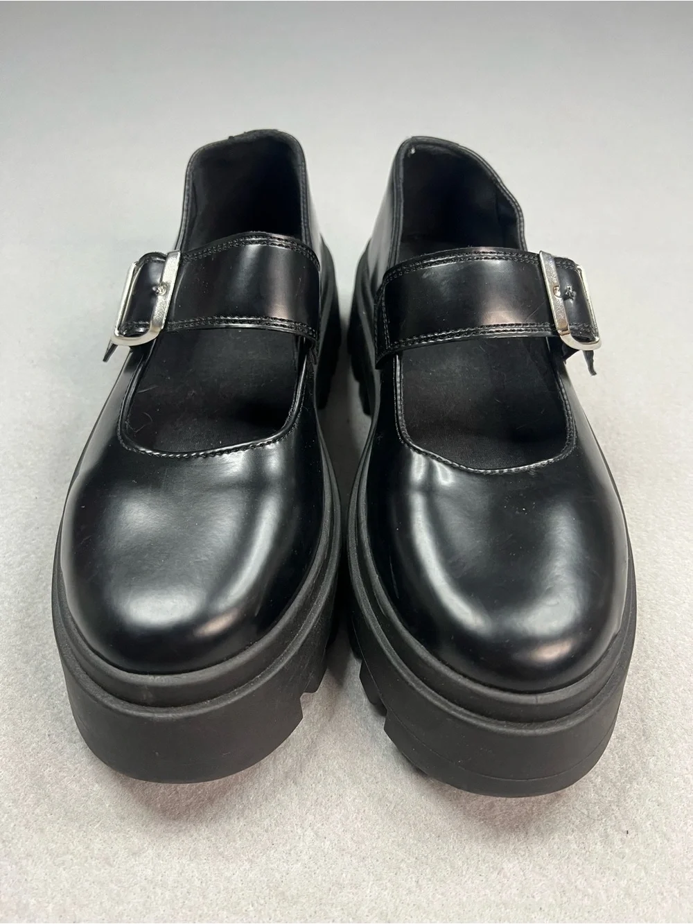 ASOS DESIGN Matchstick chunky mary jane flat shoes in black size 6